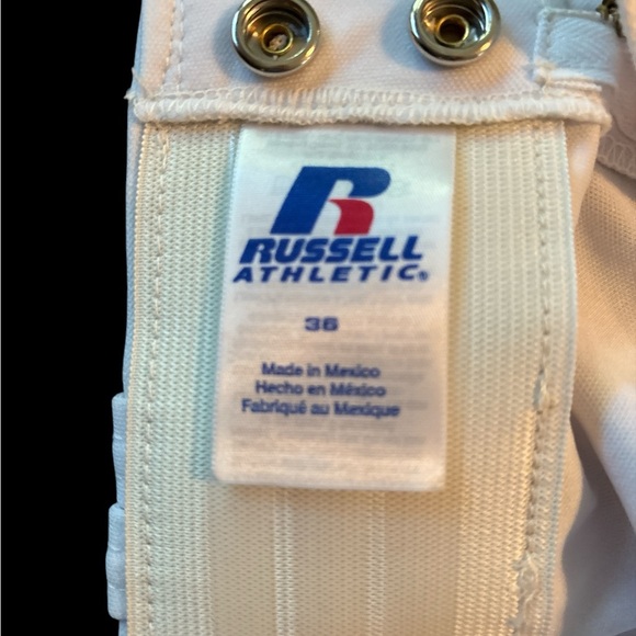 Russel White Baseball Pants with Black Piping Size 36/32 - Picture 3 of 4